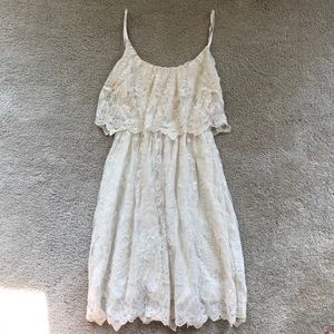 Cream Lace Shift Dress